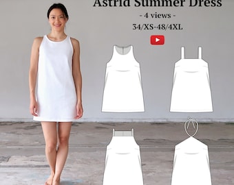 A line Mini Summer Dress #astriddiydress PDF Digital Sewing Pattern