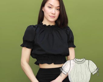 Baby Doll Puffy Top PDF Pattern 34/XS to 44/XXL