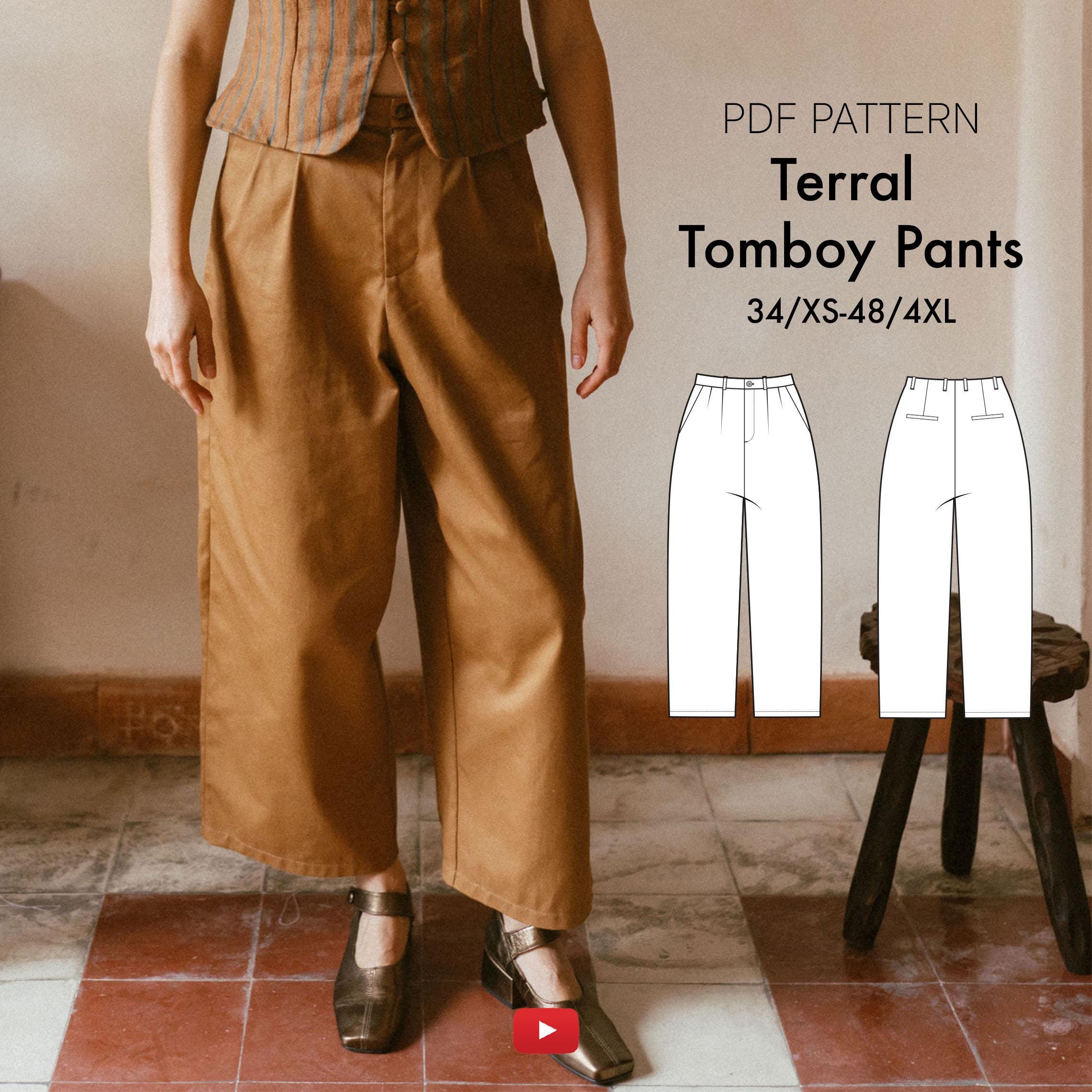 Terral Tomboy Pants for Women PDF Sewing Pattern - Etsy
