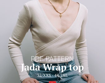 Jada Ballet Knit Wrap Top PDF Patron de couture