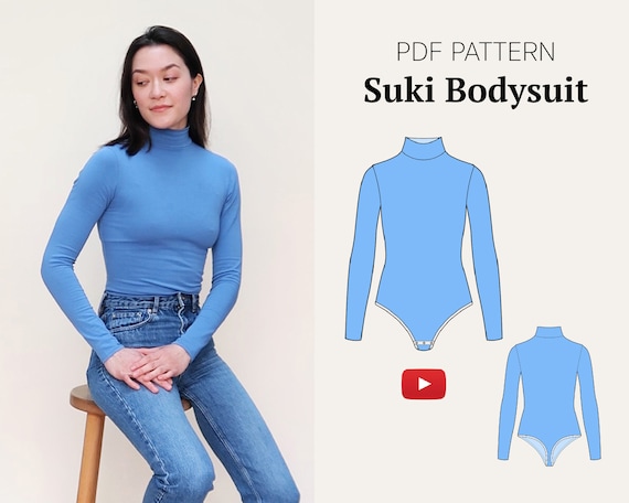 Women's Stitching Long-Sleeved O-neck Bodysuit Women's Stitching Long-Sleeved O-neck Bodysuit