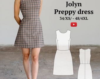 Sleeveless Preppy Dress for Summer and Winter PDF Sewing Pattern