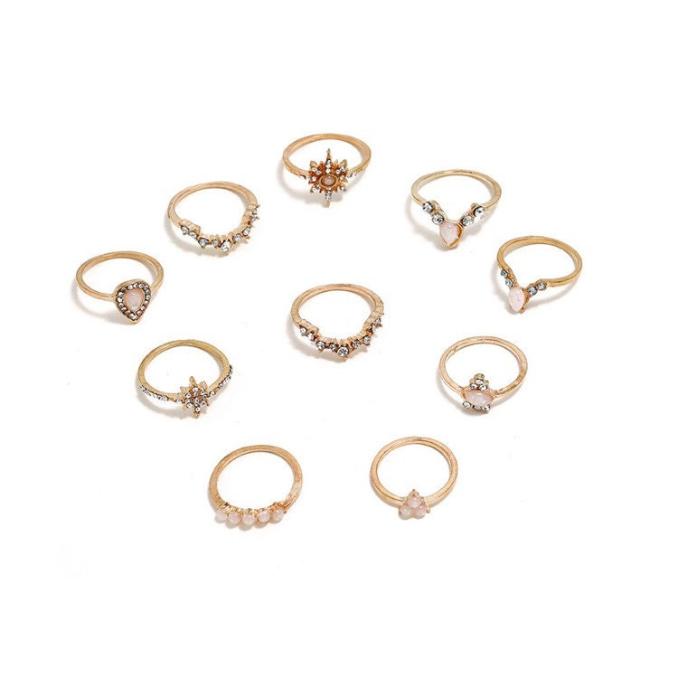 Stackable Ring Set Set of 10 Rings Minimalist Rings - Etsy UK