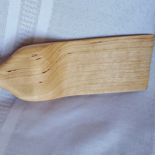 Large Hand Carved Cherry Wooden Spatula