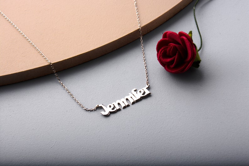 14K Solid Gold Custom Name Necklace Gift For Her New Mom Gift Personalized Name Necklace Bridesmaid Gifts