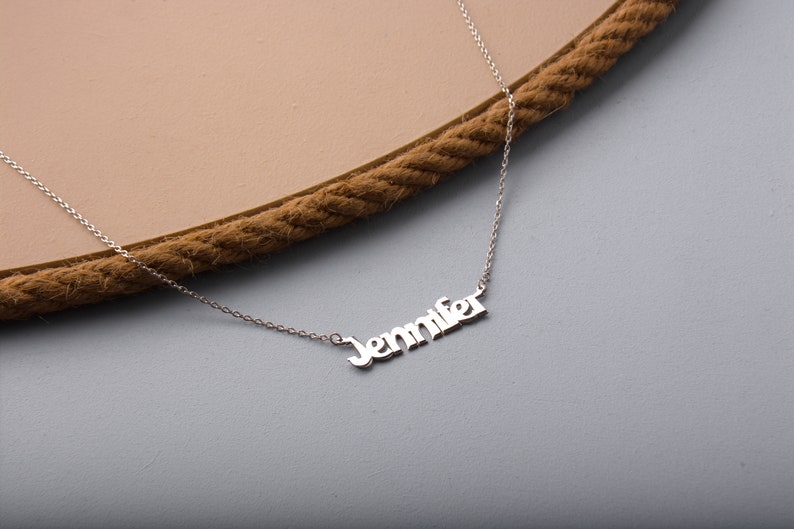 14K Solid Gold Custom Name Necklace Gift For Her New Mom Gift Personalized Name Necklace Bridesmaid Gifts