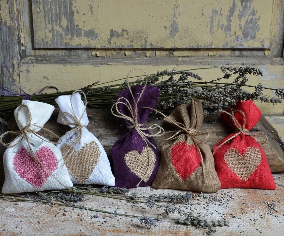 Lavender Bag White Linen Sachets Filled With Organic - Etsy