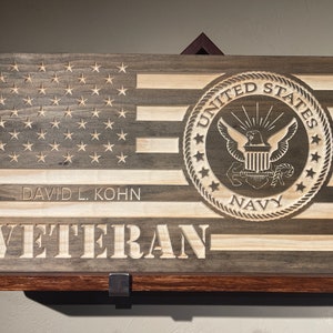 Carved Wood Navy Veteran Flag, Navy sailor, United States Military, Hero,Soldier,Custom,Personalized wall hanger,memorial,Sign,Handcrafted