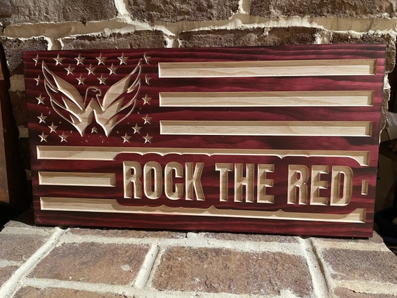 Carved Washington Capitals Flag Rock 