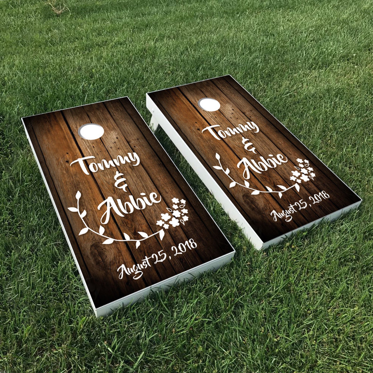 TWO 2 Decals Cornhole Board Decals Custom Made Cornhole Etsy