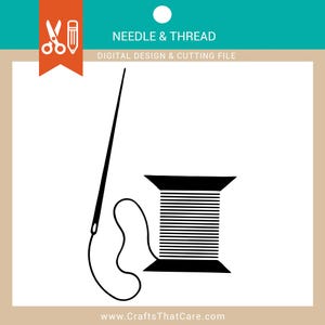 Needle and Thread | SVG | PNG | sewing | spool | mending | Cut File | Instant Download