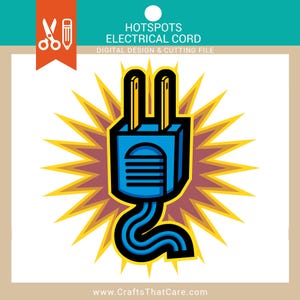HOT SPOTS | Electrical Cord, Electrical Plug, Power Cord, Plug In, SVG, Png, Digital Download