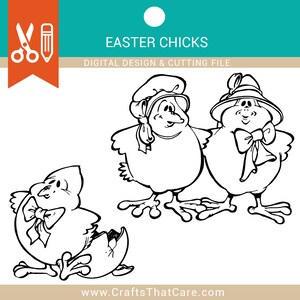 Goofy Easter Chicks / SVG / PNG / Descarga digital / Archivo de corte / Descarga instantánea