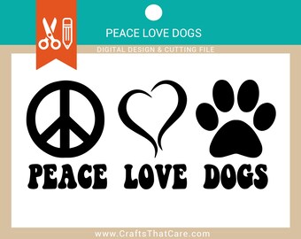 Peace sign SVG, Paw SVG, Heart svg, Instant Download, svg, png, dxf, eps, Dog, Cat, paws, animal svg, heart svg, love svg
