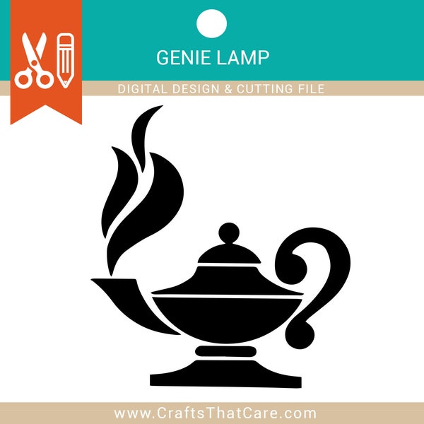 Genie Lamp | SVG | PNG | Digital Download | Cricut | Silhouette | Cut File | Instant Download