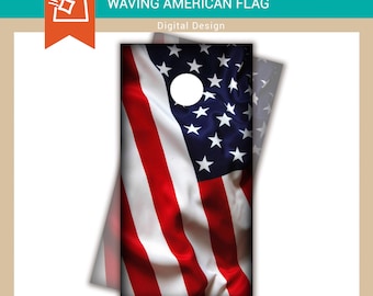 USA waving flag | Cornhole Board Decals | Wraps | House party | Backyard BBQ | Instant Download DIGITAL File
