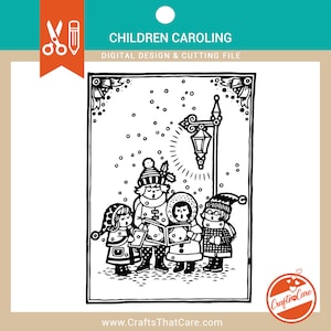 Natale, Bambini Caroling, File di taglio SVG, File digitale, Vettore, Cricut, Silhouette, Download istantaneo
