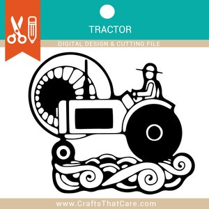 Tractor | Farmer | Sun | Crops | Farming scene | SVG | PNG | Cut File | Instant Download