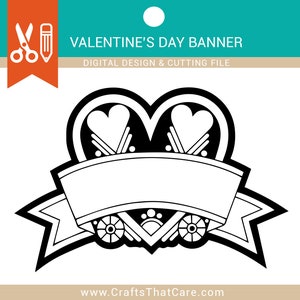 Valentine&#39;s Day | Heart Banner | Love | Hearts | SVG | PNG