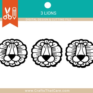 Lion | Cartoon lion | SVG | PNG | Cut File | Instant Download