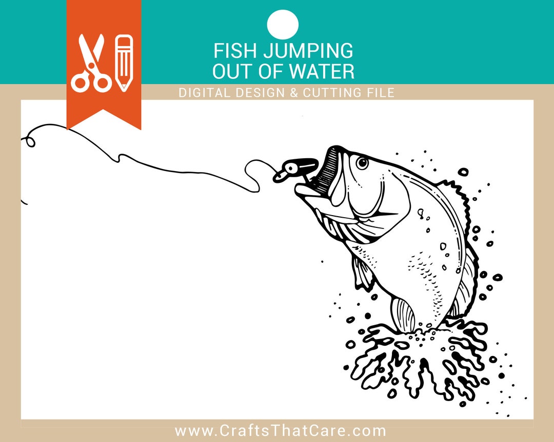Fishing Jumping Out of Water | Fish on a Hook | Rocking Chair | SVG ...