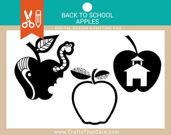 BACK TO SCHOOL | apple, apple with worm, teacher gift, teacher apple, back to school apple, apple svg