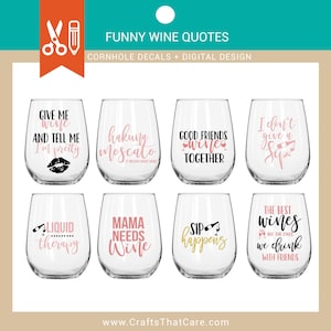 CITAZIONI DIVERTENTI / Citazioni sul vino, Pacchetto SVG, Vino SVG, Bere SVG, Citazioni sul vino, Bicchiere da vino SVG, Sfacciato, Detti sul vino, PNG, EPS, Clipart, Cricut