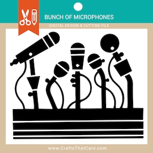 Microphones | SVG | PNG | Digital Download | Cricut | Silhouette | Cut File | Instant Download