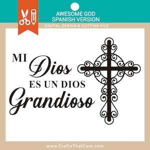 GELOOF | Mi Dios Es Un Dios Gandioso, My God Is An Awesome God svg, christelijke inspiratie prints, christelijke geschenken, graphics, T-shirts, mokken