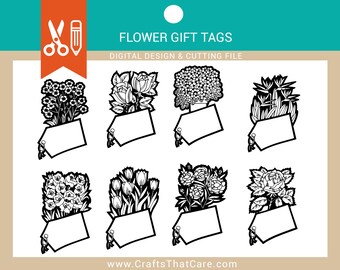 FLOWERS | Summer, gift tags printable, gift tags svg, gift tags template