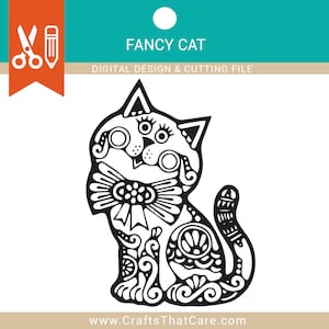 Gato elegante / SVG / PNG / Descarga digital / Archivo de corte / Descarga instantánea