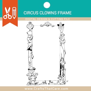 Payasos de circo / Marco de payaso / Borde de payaso / SVG / PNG / Descarga digital