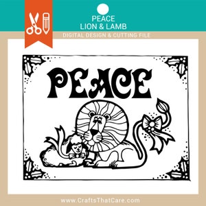 Christmas | Peace | Lion and Lamb |SVG Cutting Files | Digital File | Vector | Cricut | Silhouette | Instant Download