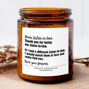 Candle Gift for Sister In Law, Thanks for Being My Sister-in-law, Sister-in-Law Gift, Funny Gift For Sister In Law, Sister In Law Birthday