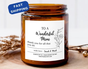 Personalized Gift for MiMi for Mother's Day, Custom Candle Mother's Day Gift for Grandma, Candle Gift for Mimi, Mimi Mother's Day Gift