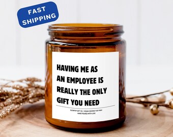 Funny Gift for Boss, Boss's Day Gift, Scented Jar Candle Gift, Sarcastic Boss Birthday Gift, Birthday Gift for Boss, Boss Christmas Gift,