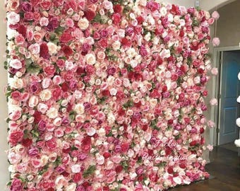Ombré Pink Flower Wall: Handmade Wedding Photography Backdrop - Etsy