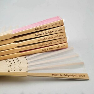 Personalized Folding Fans Handheld Fan Wedding Favors Etsy