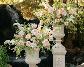Pastel Pink Flower Centerpiece, Wedding Decor Floral Arrangement