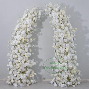 Cremefarbene Hochzeit Bogenblumen: 5D Blumen Girlande