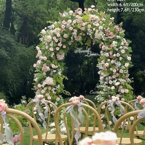 Soft Pink Half Circle Flower Arch, Wedding Flower Garland Arch, Shop Front Floral Arch, Aisle Runner Flower, Wedding Floral Arrangement