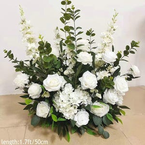 White Ivory Wedding Aisle Flower, Aisle Runner Floral, Altar Decor, Bridal Shower Flower Arrangement, Floor Flower, Ground Flower Stair