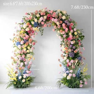 Bunter Blumenbogen, Hochzeit-Blumengirlande, Brautparty-Kulisse