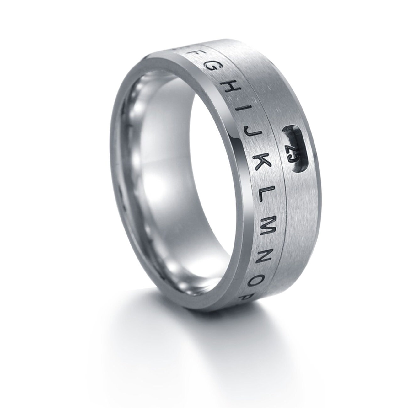 Rotatable Numbers Letters Rings Man Woman Ring Couples Wedding Etsy