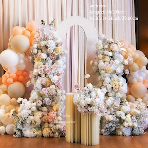 Ivory Dusty Pink Flower Arch, Wedding Floral Arch, Home Decor Arch, Faux Floral Arrangement, Wedding Ceremony Flowers, Wedding Aisle Floral