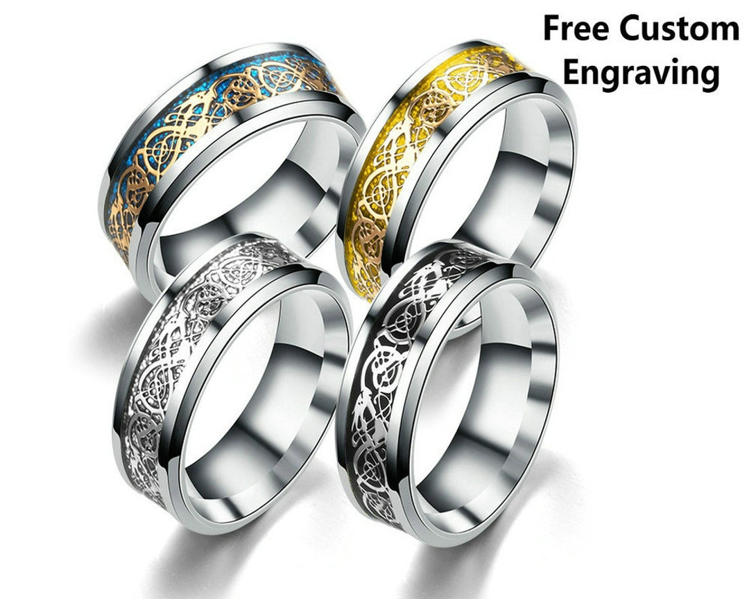 Celtic Dragon Rings Man Woman Rings Fashion Casual Couple - Etsy