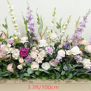 Purple Lavender Wedding Aisle Runner Floral, Ground Floral Floor Decor, Wedding Altar Decor, Flower Stair, Bridal Shower Flower Arrangement