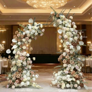 Beige Blumen Hochzeit Bogen, künstliche Blumen-Zeremonie-Dekor