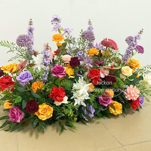 Gorgeous Wedding Aisle Flower Spring Flower Arrangement Floor Flower Table Flower Runner Wedding Party Background Decor Flower Centerpiece
