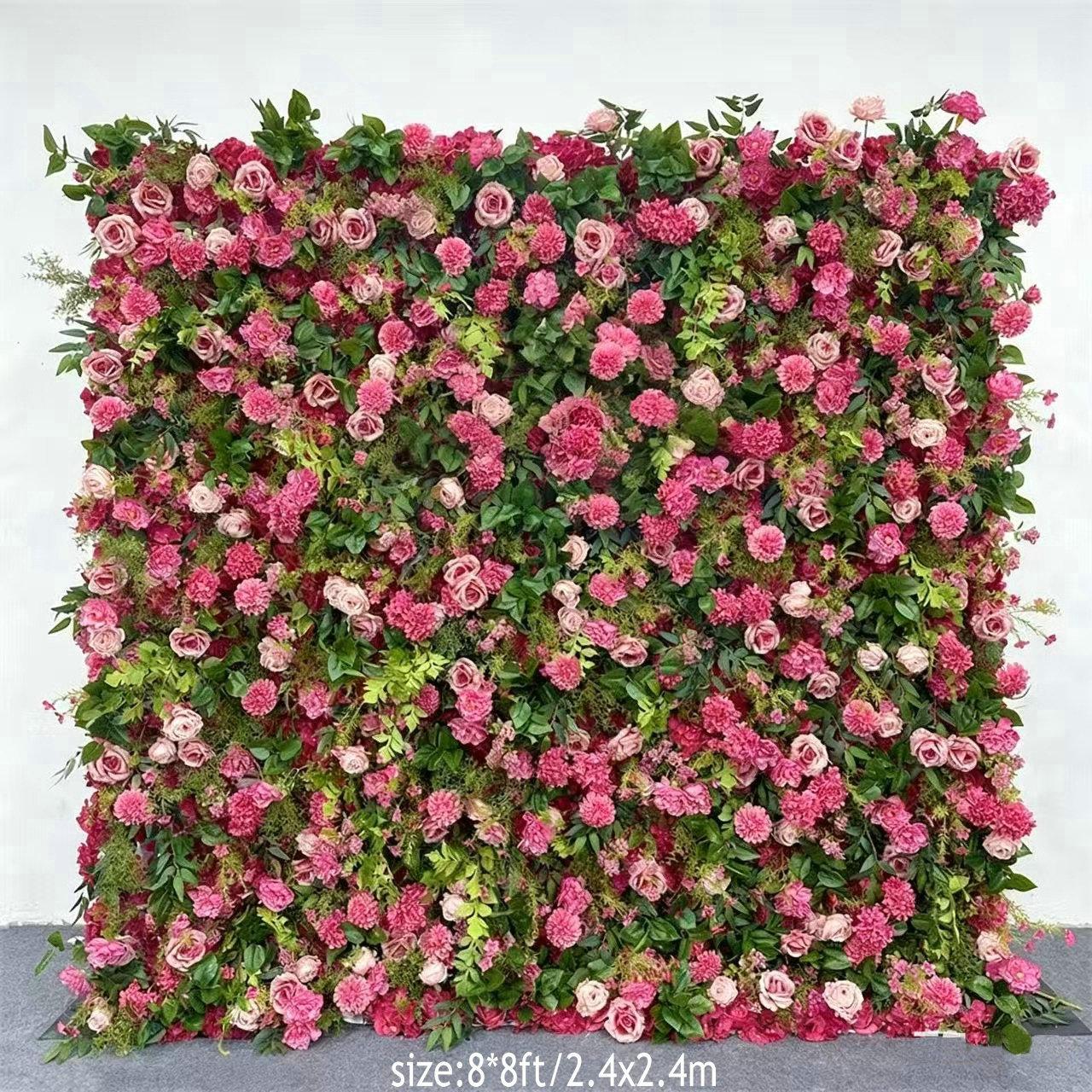 Burgundy & Hot Pink Flower Wall Backdrop: Wedding Decor - Etsy